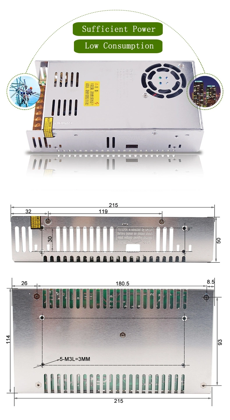 SMUN S-400-60 110V/220VAC Input SMPS 400W 60V 6.7A Power Supply